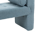 Coolmore Modern Ottoman Bench, Bed Stool Made Of Loop Gauze, End Bed Bench, Footrest For Bedroom, Living Room, End Of Bed, Hallway Light Blue Boucle