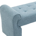 Coolmore Modern Ottoman Bench, Bed Stool Made Of Loop Gauze, End Bed Bench, Footrest For Bedroom, Living Room, End Of Bed, Hallway Light Blue Boucle