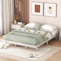 Modern Design Queen Floating Platform Bed Frame For White Washed Color White Washed Particle Board