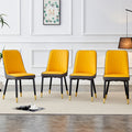 Table And Chair Set, 1 Table, 4 Pu Chairs. White Imitation Marble Pattern Desktop. Black Mdf Table Legs. Chair With Orange Deep Gray Dual Tone Pu Leather Backrest And Black Metal Legs F Sq C 007 White Mdf Glass