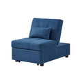 Living Room Bed Room Furniture With Blue Linen Fabric Recliner Chair Bed Blue Foam Fabric