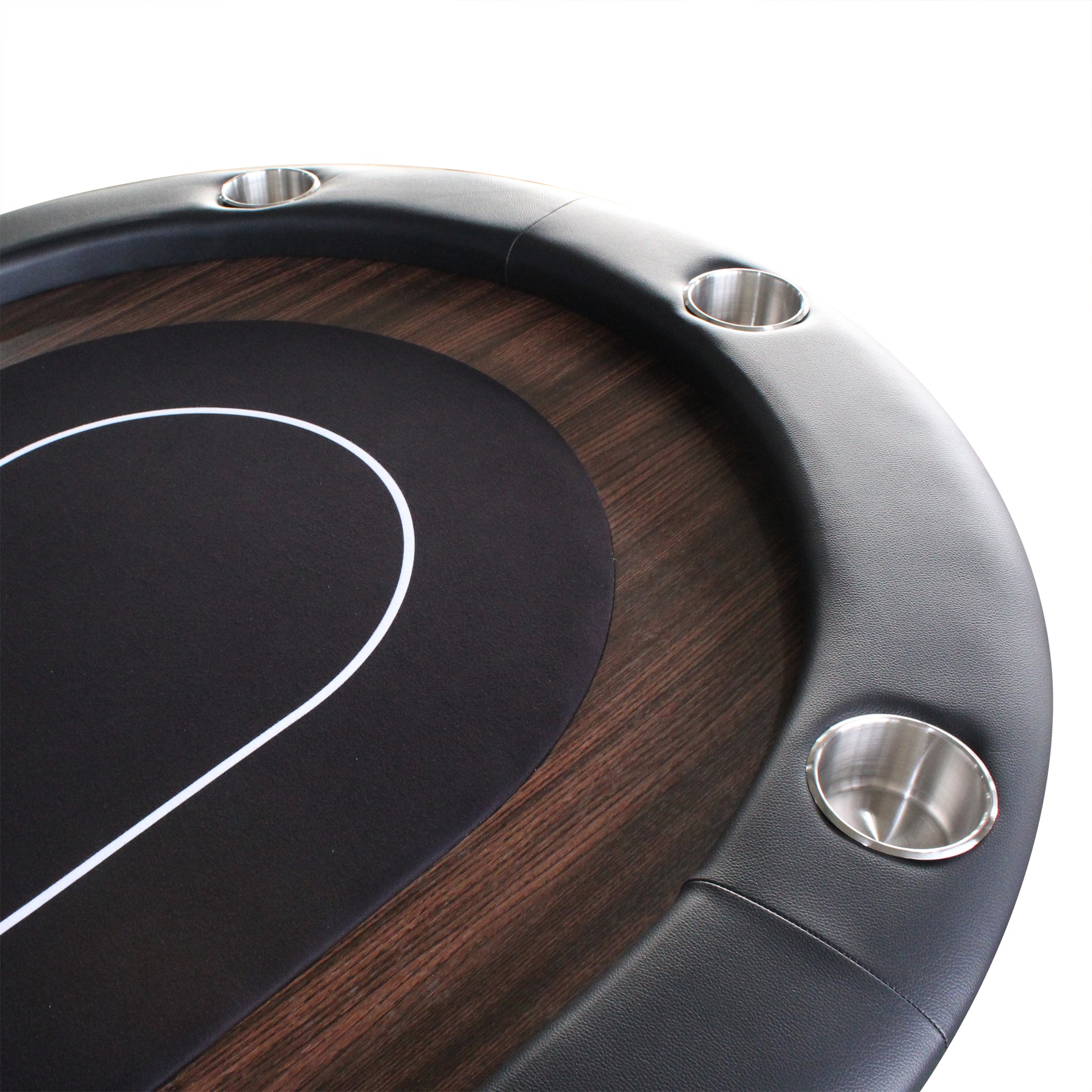 96" Premium Oval Speed Cloth Texas Hold'Em Casino Game Poker Table With Chip Tray Black Wood