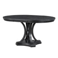Retro 5 Piece Dining Set Extendable Round Table And 4 Chairs For Kitchen Dining Room Black Oak Black Mdf