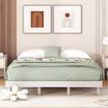 Modern Design Queen Floating Platform Bed Frame For White Washed Color White Washed Particle Board