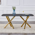 Large Modern Minimalist Rectangular Glass Dining Table 0.39