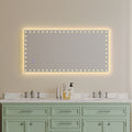 48X24 Inch Led Bathroom Mirror With Lights Backlit Rgb Color Changing Lighted Mirror For Bathroom Wall Dimmable Anti Fog Memory Rectangular Vanity Mirror Rgb Multicolor Backlit Front Lighted White Aluminium