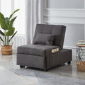 Living Room Bed Room With Grey Linen Fabric Recliner Chair Bed Grey Foam Fabric