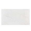 Modern Minimalist Dining Table. White Imitation Marble Glass Sticker Desktop, Stainless Steel Legs, Stable And Beautiful. Suitable For Living Room And Dining Room 63