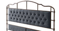 King Size High Boad Metal Bed With Soft Head And Tail, No Spring, Easy To Assemble, No Noise Box Spring Not Required King Dark Gray Metal Bedroom Bed Frame Foam Velvet Metal
