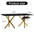 Large Modern Minimalist Rectangular Glass Dining Table 0.39