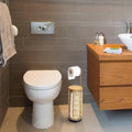 Freestanding Toilet Paper Holder With Storage Brown Bathroom Freestanding Rattan