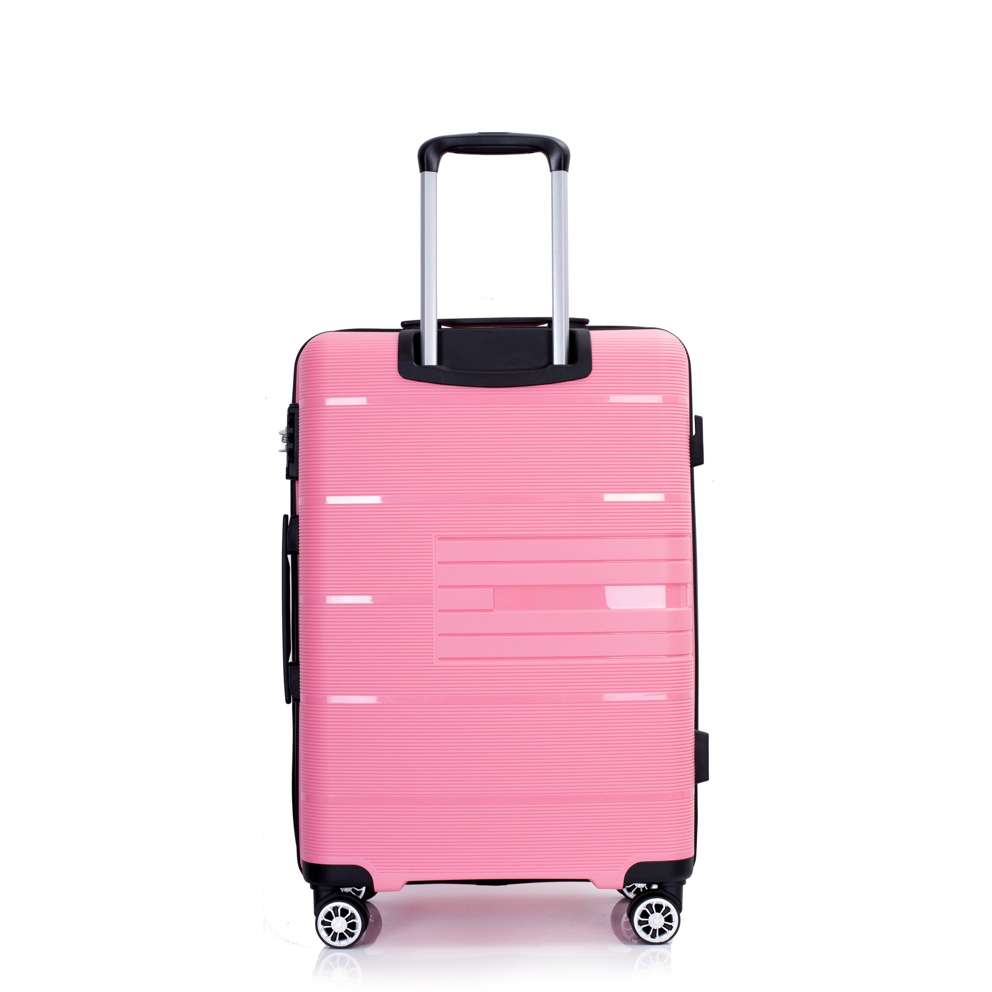 Hardshell Suitcase Double Spinner Wheels Pp Luggage Sets Lightweight Durable Suitcase With Tsa Lock,3 Piece Set 20 24 28 Pink Pink Polypropylene