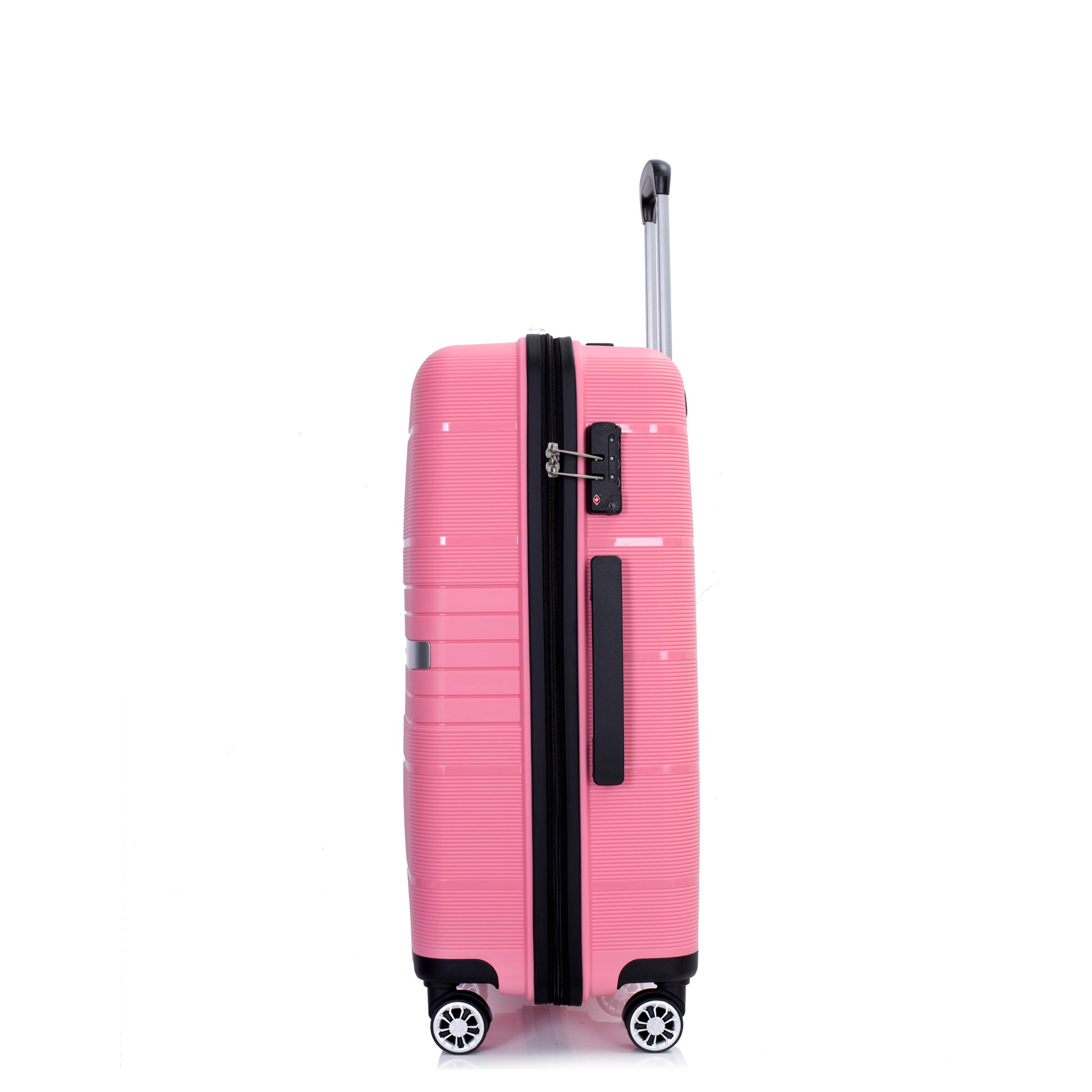 Hardshell Suitcase Double Spinner Wheels Pp Luggage Sets Lightweight Durable Suitcase With Tsa Lock,3 Piece Set 20 24 28 Pink Pink Polypropylene