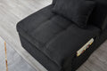 Living Room Bed Room Furniture With Black Linen Fabric Recliner Chair Bed Black Foam Fabric