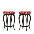 Bar Stools,Set Of 2 Bar Chairs,25.5In Counter Bar Stools,Country Style Industrial,Easy To Assemble, With Footrest For Indoor Bar Dining Kitchen Red Striped Metal Metal