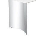 Modern Minimalist Dining Table. The White Imitation Marble Glass Desktop Is Equipped With Silver Metal Legs. Suitable For Restaurants And Living Rooms 71