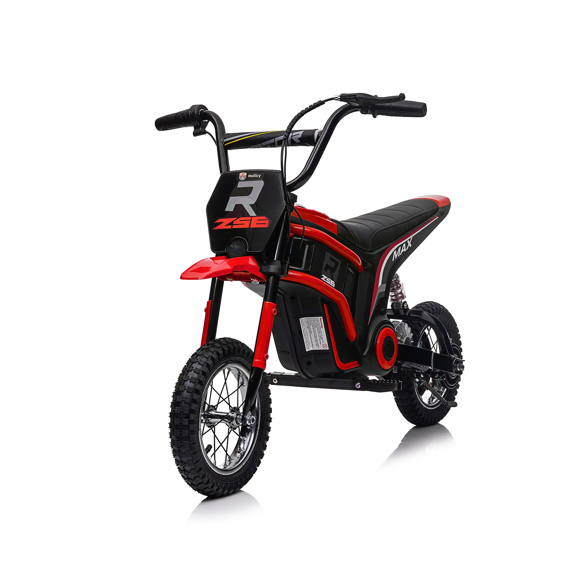 24V14Ah Kids Ride On 24V Electric Toy Motocross Motorcycle Dirt Bike Xxl Large,Speeds Up To 14.29Mph,Dual Suspension, Hand Operated Dual Brakes, Twist Grip Throttle, Authentic Motocross Bike Geometry Red Polypropylene