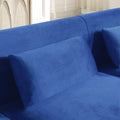 Velvet Loveseat With Pillows And Gold Finish Metal Leg For Living Room Dark Blue Velvet