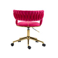Coolmore Home Office Desk Chair, Vanity Chair, Modern Adjustable Home Computer Executive Chair Swivel Task Chair For Small Space, Living Room, Make Up, Studying Rose Red Polyester