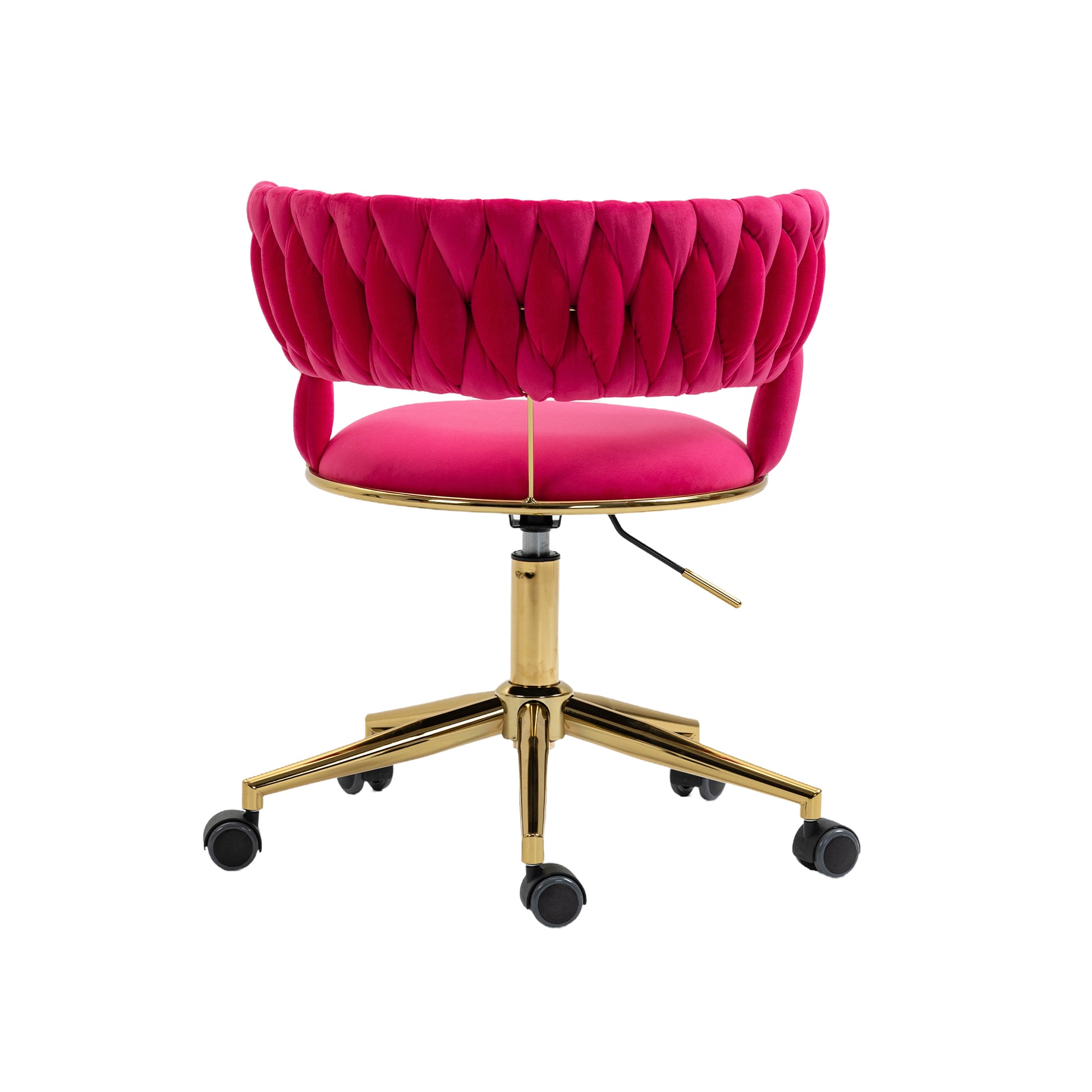Coolmore Home Office Desk Chair, Vanity Chair, Modern Adjustable Home Computer Executive Chair Swivel Task Chair For Small Space, Living Room, Make Up, Studying Rose Red Polyester