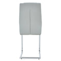 Equipped With Faux Leather Cushioned Seats Living Room Chairs With Metal Legs, Suitable For Kitchen, Living Room, Bedroom, And Dining Room Side Chairs, Set Of 6 Light Gray Pu Leather Light Gray Pu