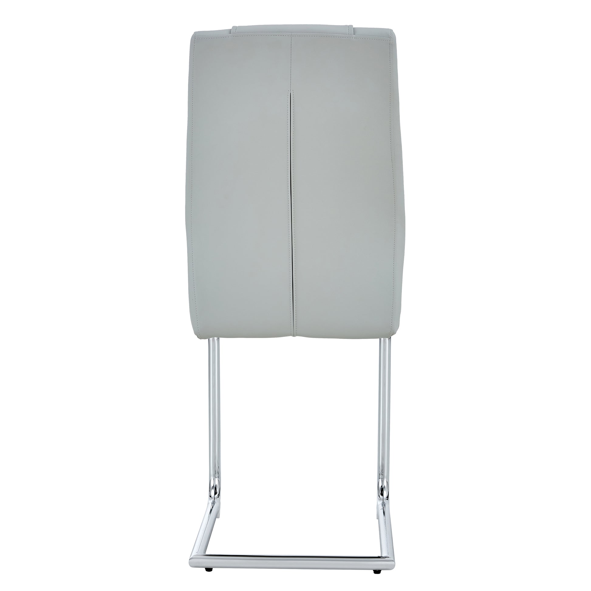 Equipped With Faux Leather Cushioned Seats Living Room Chairs With Metal Legs, Suitable For Kitchen, Living Room, Bedroom, And Dining Room Side Chairs, Set Of 6 Light Gray Pu Leather Light Gray Pu