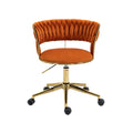 Coolmore Home Office Desk Chair, Vanity Chair, Modern Adjustable Home Computer Executive Chair Swivel Task Chair For Small Space, Living Room, Make Up, Studying Orange Polyester