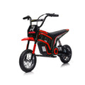 24V14Ah Kids Ride On 24V Electric Toy Motocross Motorcycle Dirt Bike Xxl Large,Speeds Up To 14.29Mph,Dual Suspension, Hand Operated Dual Brakes, Twist Grip Throttle, Authentic Motocross Bike Geometry Red Polypropylene