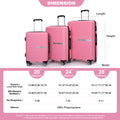 Hardshell Suitcase Double Spinner Wheels Pp Luggage Sets Lightweight Durable Suitcase With Tsa Lock,3 Piece Set 20 24 28 Pink Pink Polypropylene