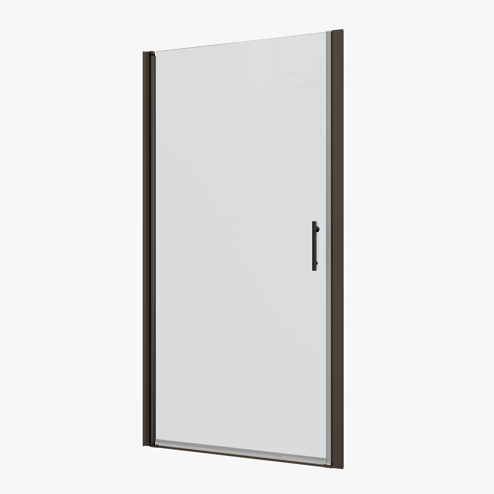 1 3 8" Adjustment,Universal Pivot Shower Door, Open Outside, With 1 4" Tempered Glass And Matted Black Finish Matte Black Aluminium Alloy