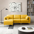 Adf Living Room Furniture Modern Leisure L Shape Couch Yellow Fabric Yellow Foam Fabric