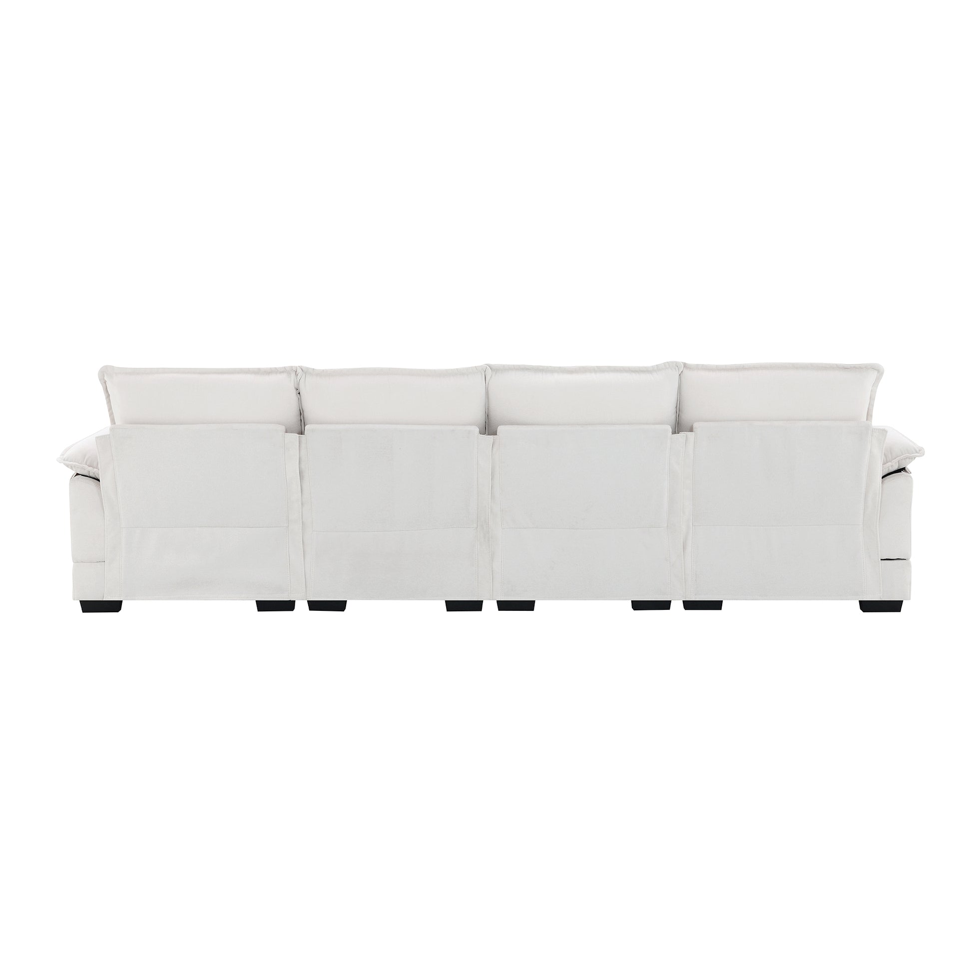 109.8*55.9" Modern U Shaped Sectional Sofa With Waist Pillows,6 Seat Upholstered Symmetrical Sofa Furniture,Sleeper Sofa Couch With Chaise Lounge For Living Room,Apartment,5 Color White Chenille 6 Seat