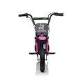 24V14Ah Kids Ride On 24V Electric Toy Motocross Motorcycle Dirt Bike Xxl Large,Speeds Up To 14.29Mph,Dual Suspension, Hand Operated Dual Brakes, Twist Grip Throttle, Authentic Motocross Bike Geometry Pink Polypropylene