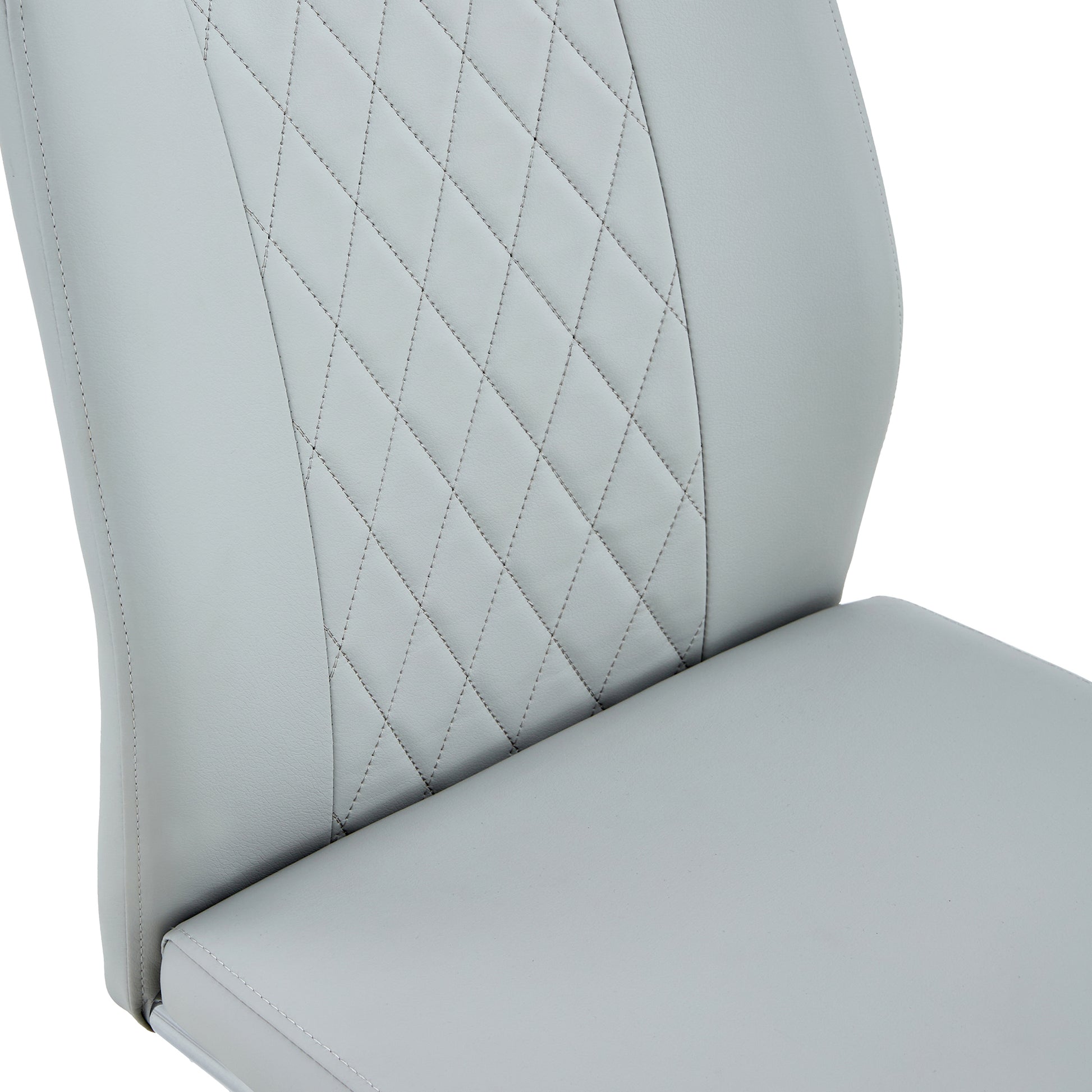 Equipped With Faux Leather Cushioned Seats Living Room Chairs With Metal Legs, Suitable For Kitchen, Living Room, Bedroom, And Dining Room Side Chairs, Set Of 4 Light Gray Pu Leather C 001 Light Grey Pu Leather