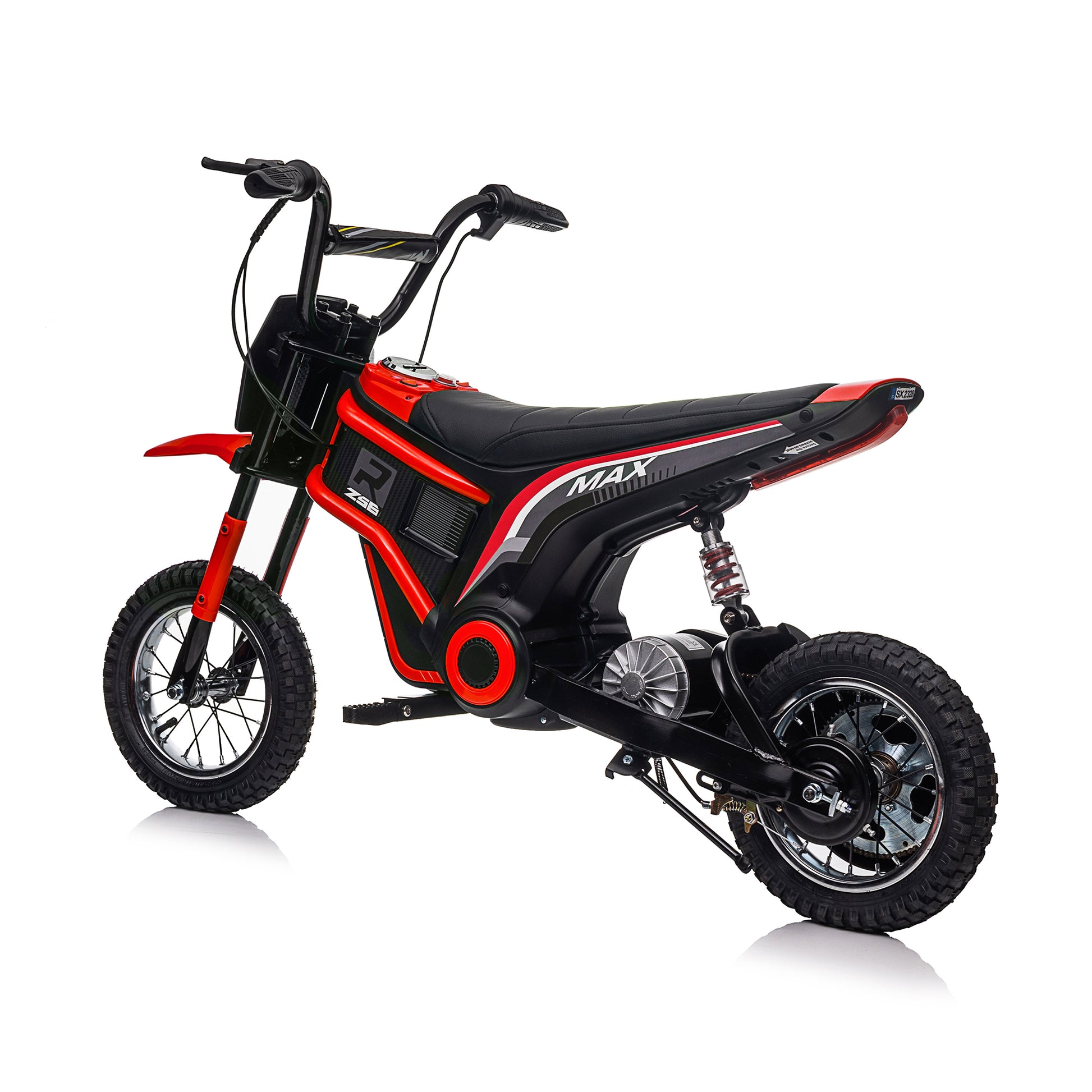 24V14Ah Kids Ride On 24V Electric Toy Motocross Motorcycle Dirt Bike Xxl Large,Speeds Up To 14.29Mph,Dual Suspension, Hand Operated Dual Brakes, Twist Grip Throttle, Authentic Motocross Bike Geometry Red Polypropylene