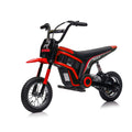 24V14Ah Kids Ride On 24V Electric Toy Motocross Motorcycle Dirt Bike Xxl Large,Speeds Up To 14.29Mph,Dual Suspension, Hand Operated Dual Brakes, Twist Grip Throttle, Authentic Motocross Bike Geometry Red Polypropylene