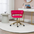 Coolmore Home Office Desk Chair, Vanity Chair, Modern Adjustable Home Computer Executive Chair Swivel Task Chair For Small Space, Living Room, Make Up, Studying Rose Red Polyester