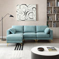 Adf Living Room Furniture Modern Leisure L Shape Couch Turquoise Fabric Turquoise Foam Fabric