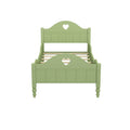 Girl'S Beautiful Princess Bed Macaron Twin Size Toddler Bed With Side Safety Rails And Headboard And Footboard, Oliver Green Olive Green Solid Wood Mdf