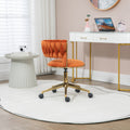 Coolmore Home Office Desk Chair, Vanity Chair, Modern Adjustable Home Computer Executive Chair Swivel Task Chair For Small Space, Living Room, Make Up, Studying Orange Polyester