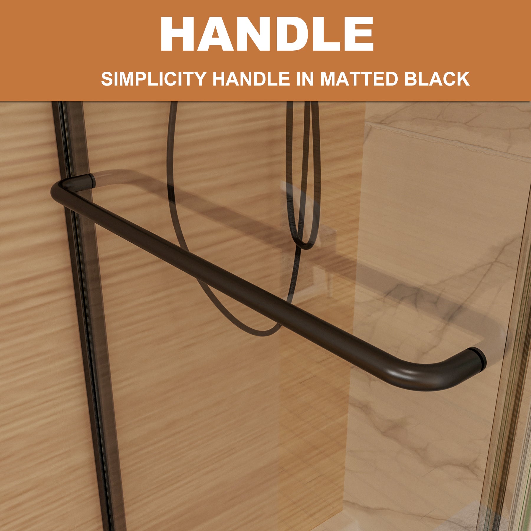 44In. 48 In. X 72 In. Traditional Sliding Shower Door In Matte Black With Clear Glass Matte Black Aluminum