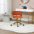 Coolmore Home Office Desk Chair, Vanity Chair, Modern Adjustable Home Computer Executive Chair Swivel Task Chair For Small Space, Living Room, Make Up, Studying Orange Polyester
