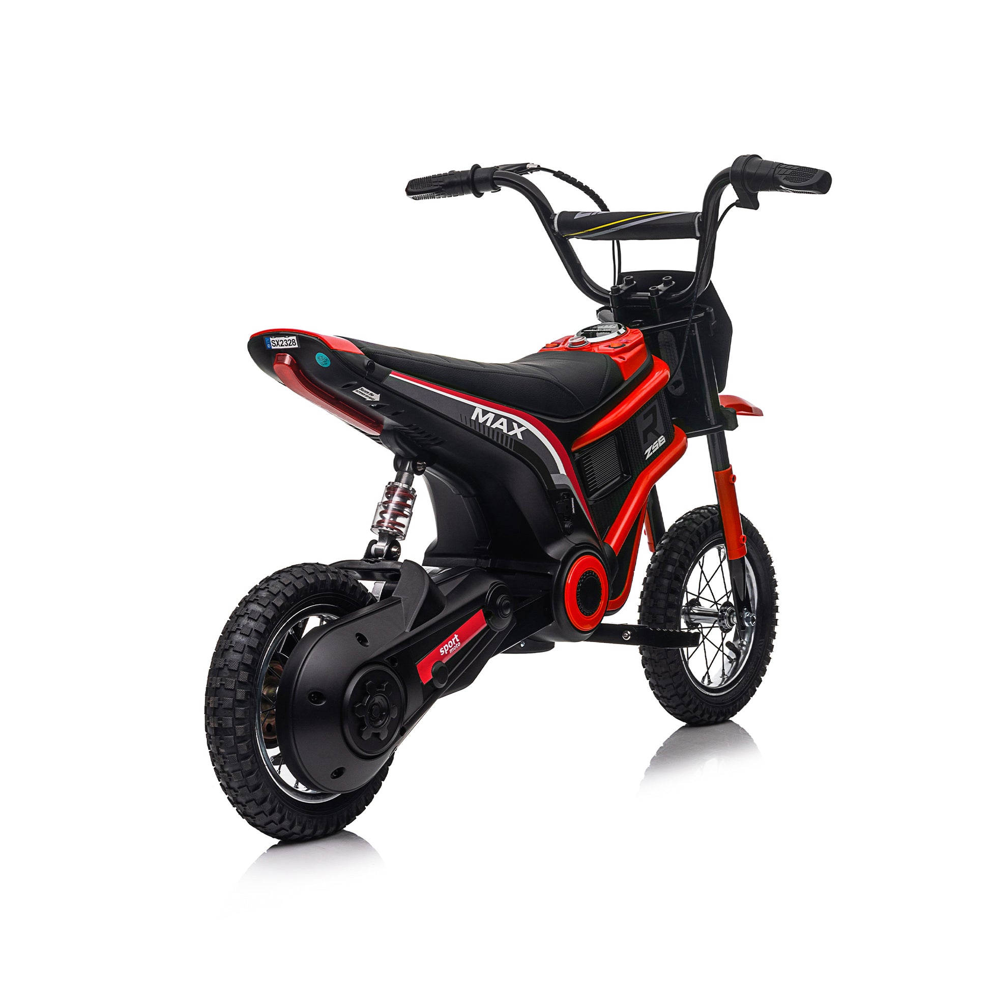 24V14Ah Kids Ride On 24V Electric Toy Motocross Motorcycle Dirt Bike Xxl Large,Speeds Up To 14.29Mph,Dual Suspension, Hand Operated Dual Brakes, Twist Grip Throttle, Authentic Motocross Bike Geometry Red Polypropylene