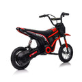 24V14Ah Kids Ride On 24V Electric Toy Motocross Motorcycle Dirt Bike Xxl Large,Speeds Up To 14.29Mph,Dual Suspension, Hand Operated Dual Brakes, Twist Grip Throttle, Authentic Motocross Bike Geometry Red Polypropylene