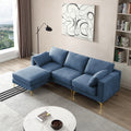 Adf Living Room Furniture Modern Leisure L Shape Couch Blue Fabric Blue Foam Fabric