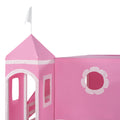 Full Size Loft Bed With Slide Pink Tent And Tower Pink Full Pink Solid Wood Mdf