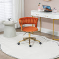 Coolmore Home Office Desk Chair, Vanity Chair, Modern Adjustable Home Computer Executive Chair Swivel Task Chair For Small Space, Living Room, Make Up, Studying Orange Polyester