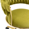Coolmore Home Office Desk Chair, Vanity Chair, Modern Adjustable Home Computer Executive Chair Swivel Task Chair For Small Space, Living Room, Make Up, Studying Olive Polyester