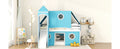 Twin Size Loft Bed With Slide Blue Tent And Tower Blue Twin Blue Solid Wood Mdf