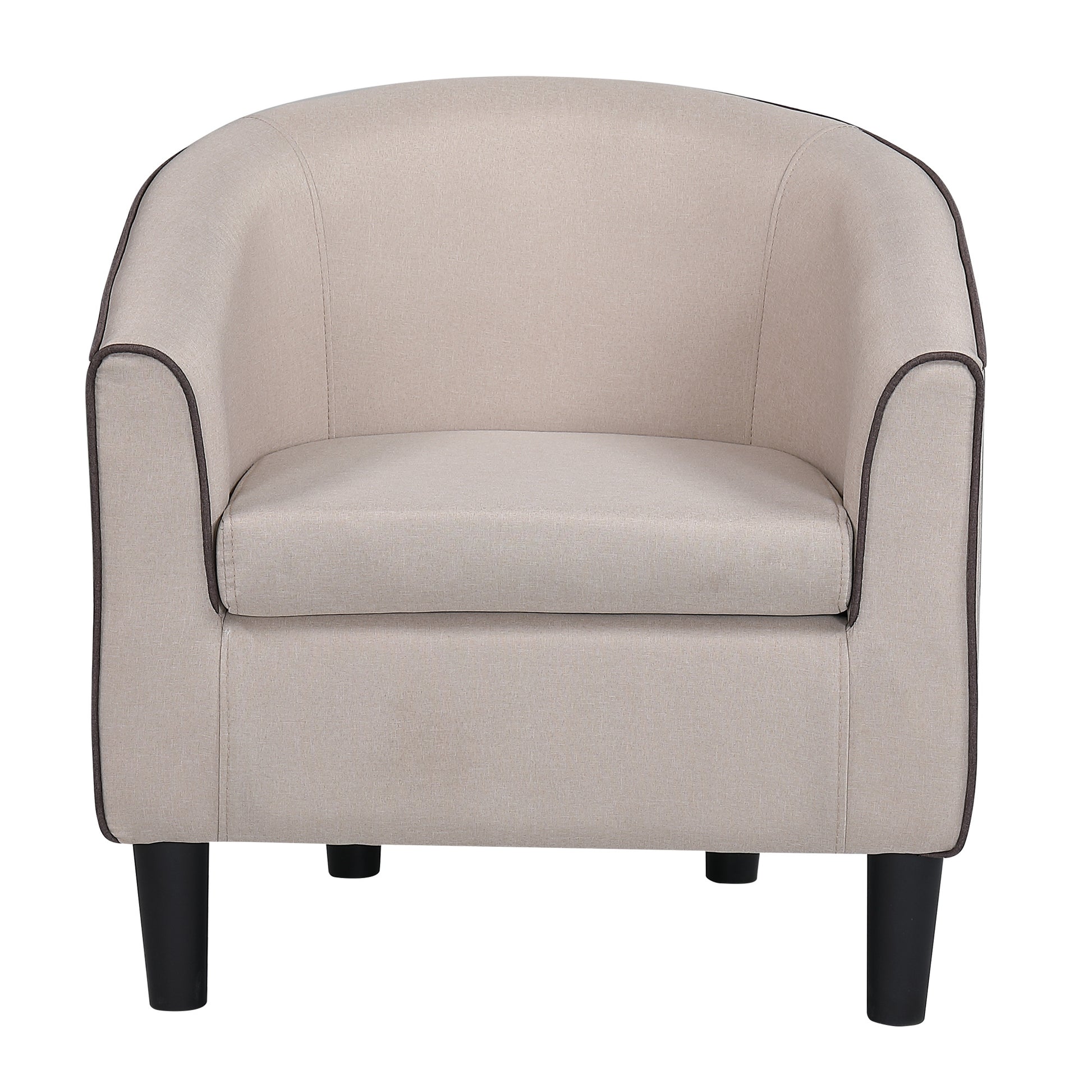 Jst Accent Chair With Ottoman, Modern Accent Arm Chair With Footrest, Suit For Living Room Bedroom Small Spaces Apartment Office Fabric Beige Beige Brown Carbon Fiber